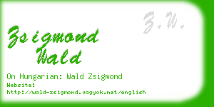 zsigmond wald business card